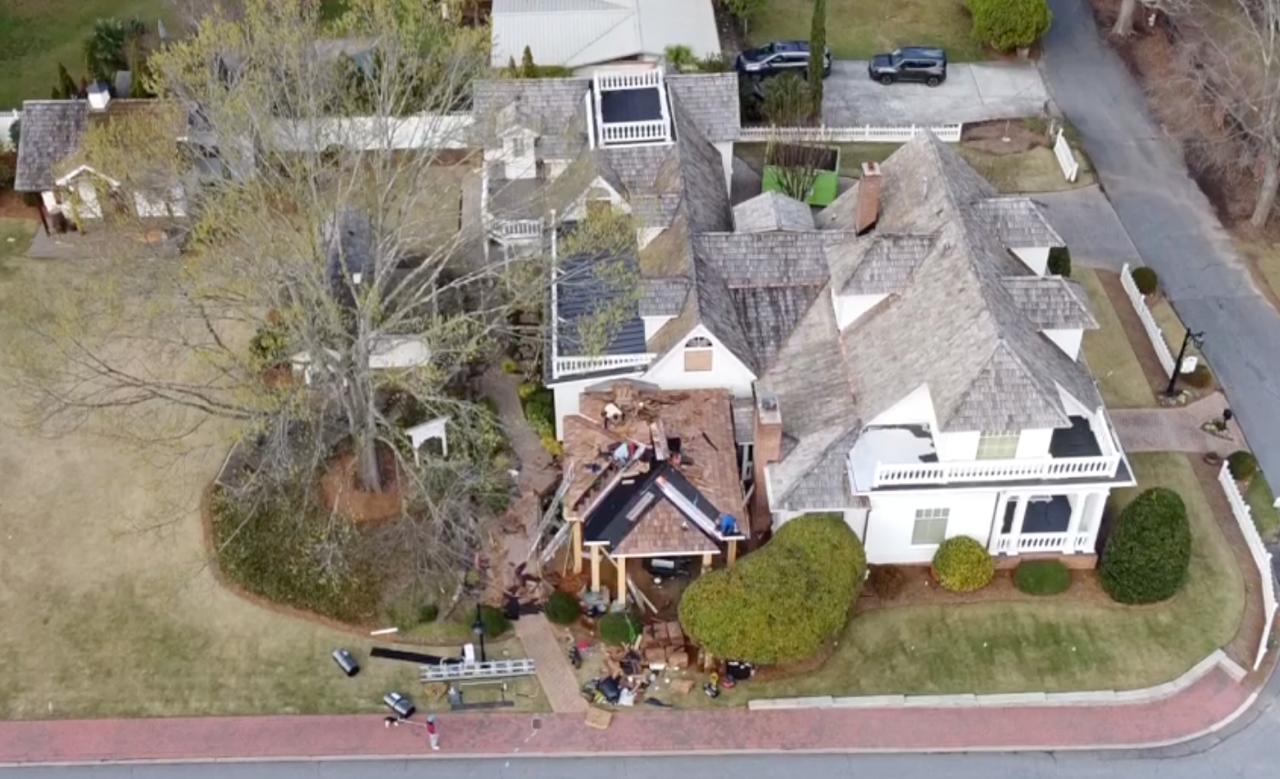 Aerial overview of the property
